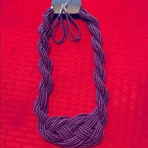 Purple necklace and earring set